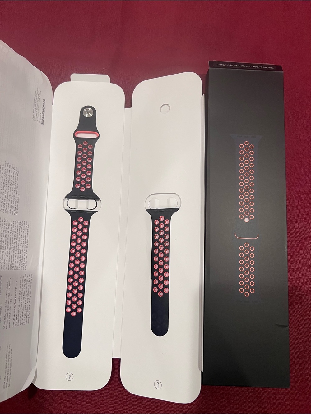 Apple Black and Pink Perforated Sport Band for Watch